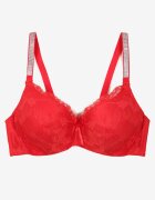 love magnolia Sutien Roșu Dantelat cu Bretele Decorative și cu Zirconii Emlimi