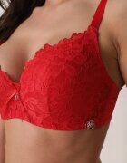 love magnolia Sutien Roșu de Dantelă cu Fundă Nealenia
