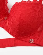 love magnolia Sutien Roșu de Dantelă cu Fundă Nealenia