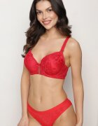 love magnolia Sutien Roșu Din Dantelă Decorat Cu Strasuri Katirena