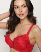 love magnolia Sutien Roșu Din Dantelă Decorat Cu Strasuri Katirena