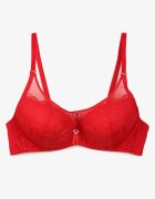love magnolia Sutien Roșu Full Cup cu Dantelă și Catarame Metalice cu Zirconii Cindella
