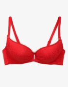 love magnolia Sutien Roșu Full Cup cu Pandantiv cu Zirconii și Dantelă Nildaisa