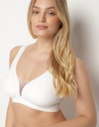 love magnolia Sutien sport alb cu plasă și decor corset Saliatessa