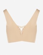 love magnolia Sutien sport Bej cu plasă și decor corset Saliatessa