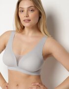 love magnolia Sutien Sport Gri cu Plasa și Detalii tip Corset Saliatessa