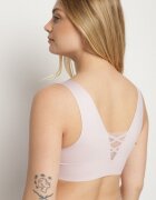 love magnolia Sutien sport Roz deschis cu inserții de plasă și decor cu aspect de corset Saliatessa