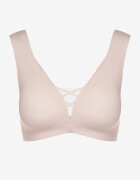 love magnolia Sutien sport Roz deschis cu inserții de plasă și decor cu aspect de corset Saliatessa