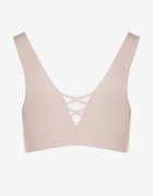love magnolia Sutien sport Roz deschis cu inserții de plasă și decor cu aspect de corset Saliatessa