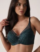 love magnolia Sutien verde închis din dantelă decorat cu inimă de zirconiu Galirope