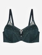 love magnolia Sutien verde închis din dantelă decorat cu inimă de zirconiu Galirope