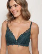love magnolia Sutien Verde închis Push Up cu Decorațiuni din Dantelă Liobelle