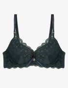 love magnolia Sutien Verde închis Push Up cu Decorațiuni din Dantelă Liobelle