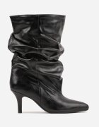 lovery Botine drapate cu toc stiletto și vârf ascuțit Moggek Negre