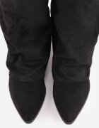 lovery Cizme cu toc Boho în stil biker decorate cu carâmb răsucit și cataramă Ahlia Negre