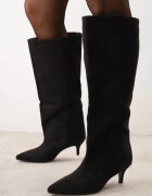 lovery Cizme pe toc stiletto tip kitten cu carâmb larg Isabenia Negre