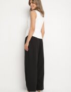 lovery Compleu de costum Alb-Negru Vestă și Pantaloni cu Croială Largă Zivarelle
