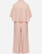 lovery Compleu Viscoză Roz închis Oversize Cămașă cu Mânecă Scurtă și Pantaloni Dovilissea