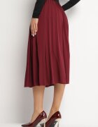 lovery Fustă Bordeaux Clasică Plisată cu elastic în talie Valentha