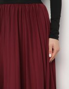 lovery Fustă Bordeaux Clasică Plisată cu elastic în talie Valentha