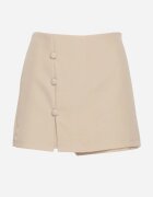 lovery Fustă-Pantaloni scurți Bej Clasice cu Talie Înaltă Decorate cu Nasturi Iriss