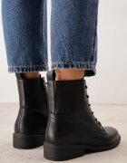 lovery Ghete cu șireturi cu toc plat și perforație decorativă Zuriela Negre