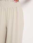 lovery Pantaloni bej largi cu talie înaltă finisați cu elastic în talie Risinassa
