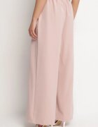 lovery Pantaloni de costum roz din viscoză cu croială largă cu cordon Ravilis