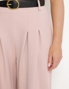 lovery Pantaloni de costum roz din viscoză cu croială largă cu cordon Ravilis