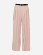 lovery Pantaloni de costum roz din viscoză cu croială largă cu cordon Ravilis