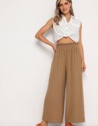 lovery Pantaloni Largi Maro deschis cu talie înaltă Finisați cu elastic în talie Risinassa
