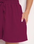 lovery Pantaloni scurți Mov închis Largi cu talie înaltă și elastic în talie Vimarias