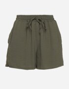 lovery Pantaloni scurți Verde închis Largi cu talie înaltă și elastic în talie Vimarias