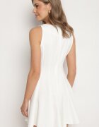 lovery Rochie Albă Evazată Decorată Cu Cusături Evinini