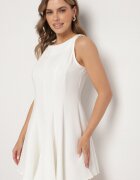 lovery Rochie Albă Evazată Decorată Cu Cusături Evinini