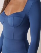 lovery Rochie Albastră Mulată Mini cu Decolteu Pătrat Iceria