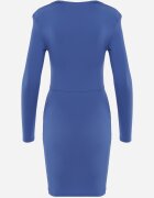 lovery Rochie Albastră Mulată Mini cu Decolteu Pătrat Iceria