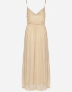 lovery Rochie Bej de Cocktail cu Plasă de Tul Devinae