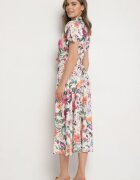 lovery Rochie Bej deschis Evazată stil cămașă cu curea cu imprimeu floral Fevelorine