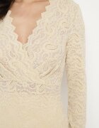 lovery Rochie Bej Din Dantelă Mini Cu Decolteu Petrecut Irielle