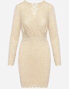 lovery Rochie Bej Din Dantelă Mini Cu Decolteu Petrecut Irielle