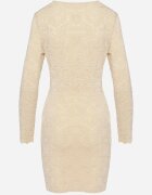 lovery Rochie Bej Din Dantelă Mini Cu Decolteu Petrecut Irielle