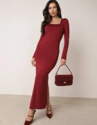 lovery Rochie Bordeaux mulată Maxi cu mânecă lungă Esmeria