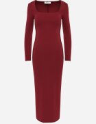 lovery Rochie Bordeaux mulată Maxi cu mânecă lungă Esmeria