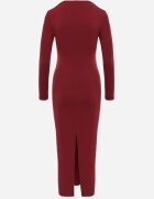 lovery Rochie Bordeaux mulată Maxi cu mânecă lungă Esmeria