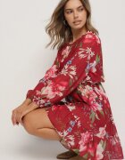 lovery Rochie Bordo cu croi cloș cu flori Zeramera