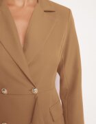 lovery Rochie cambrată bej închis tip sacou cu mini trenă Besista