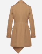 lovery Rochie cambrată bej închis tip sacou cu mini trenă Besista