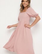 lovery Rochie Cloș Roz cu mâneci bufante Kolireva