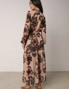lovery Rochie croi cutie Bej închis cu flori cu curea Nifle